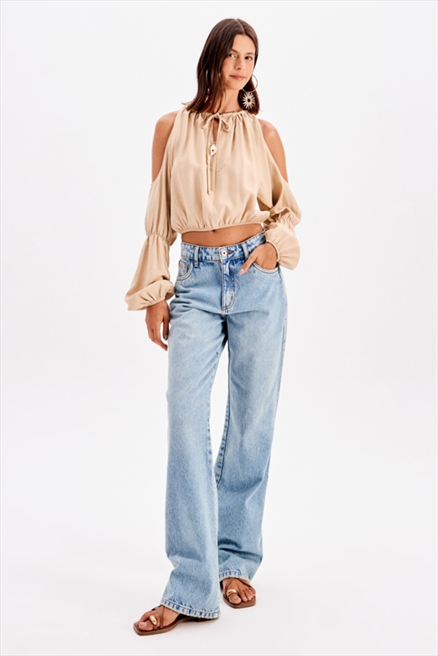 WIDE LONG SLEEVE BLOUSE