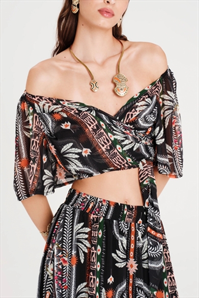 MYRTLE WRAP CROP TOP